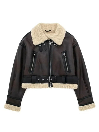 Winter Faux Leather Jacket For Women - BelleLux