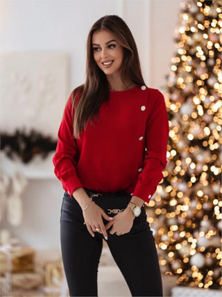 Long Sleeve O Neck Solid Casual Pullover Blouses - BelleLux