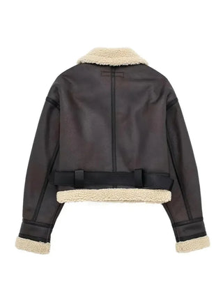 Winter Faux Leather Jacket For Women - BelleLux